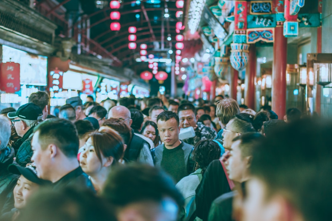group of people near store