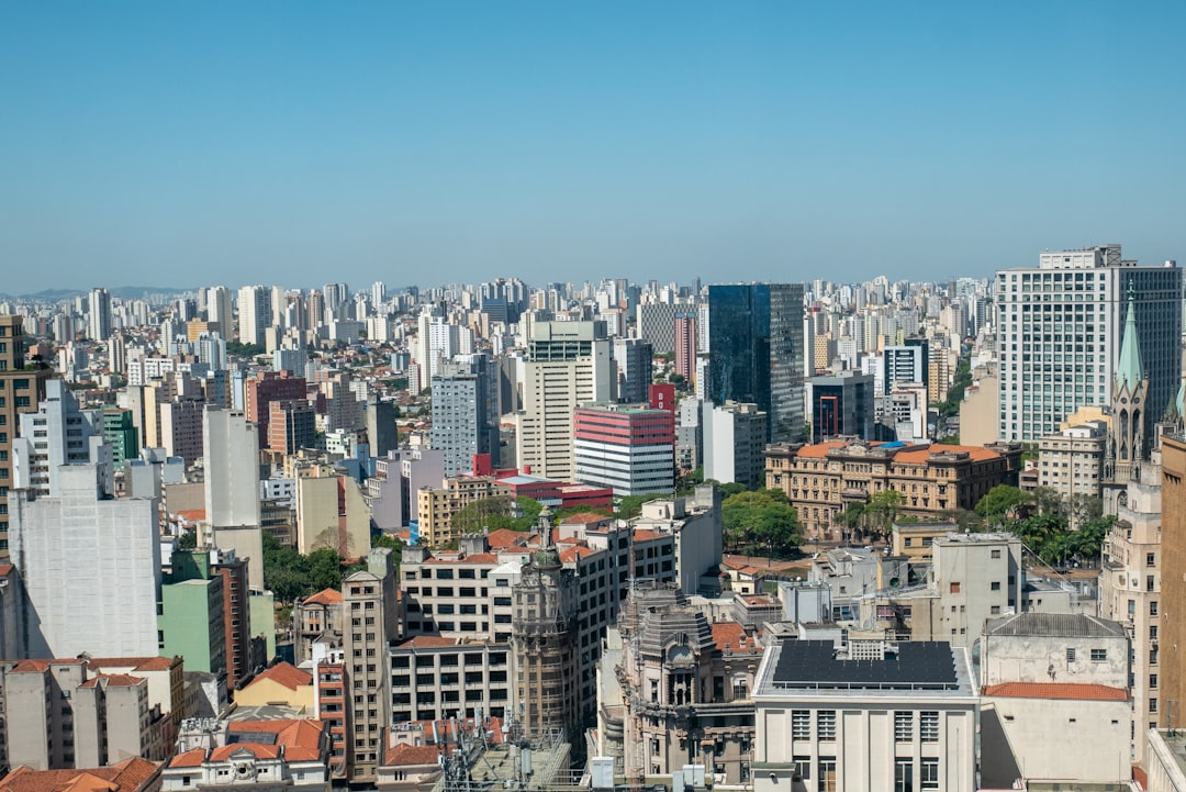 Ibovespa stock chart with technical indicators and Brazilian flag in background