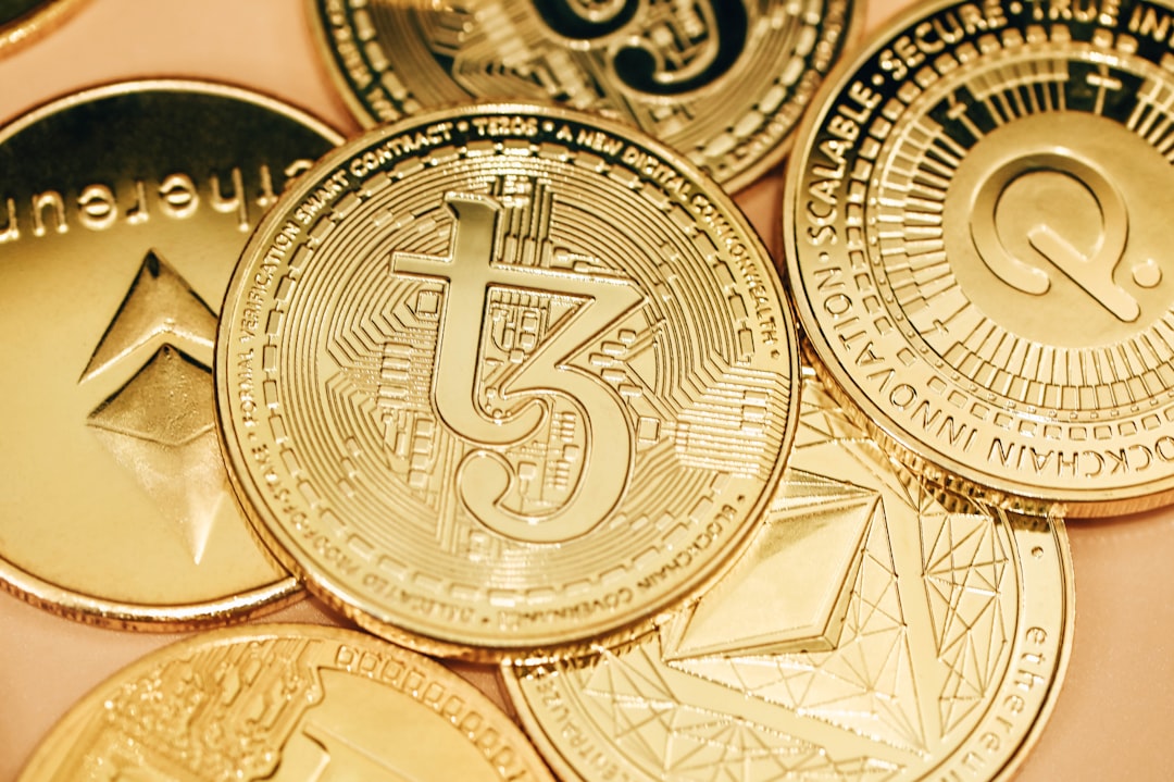 Ripple USD (RLUSD) crypto token icon against a backdrop of market charts.