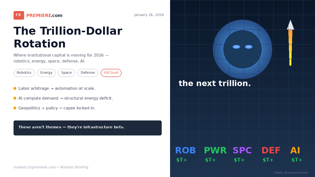 Conceptual image of futuristic global trade and infrastructure rotation