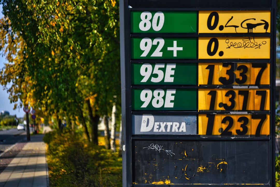 Gas prices at station, economic indicator for Euro Area unemployment analysis.