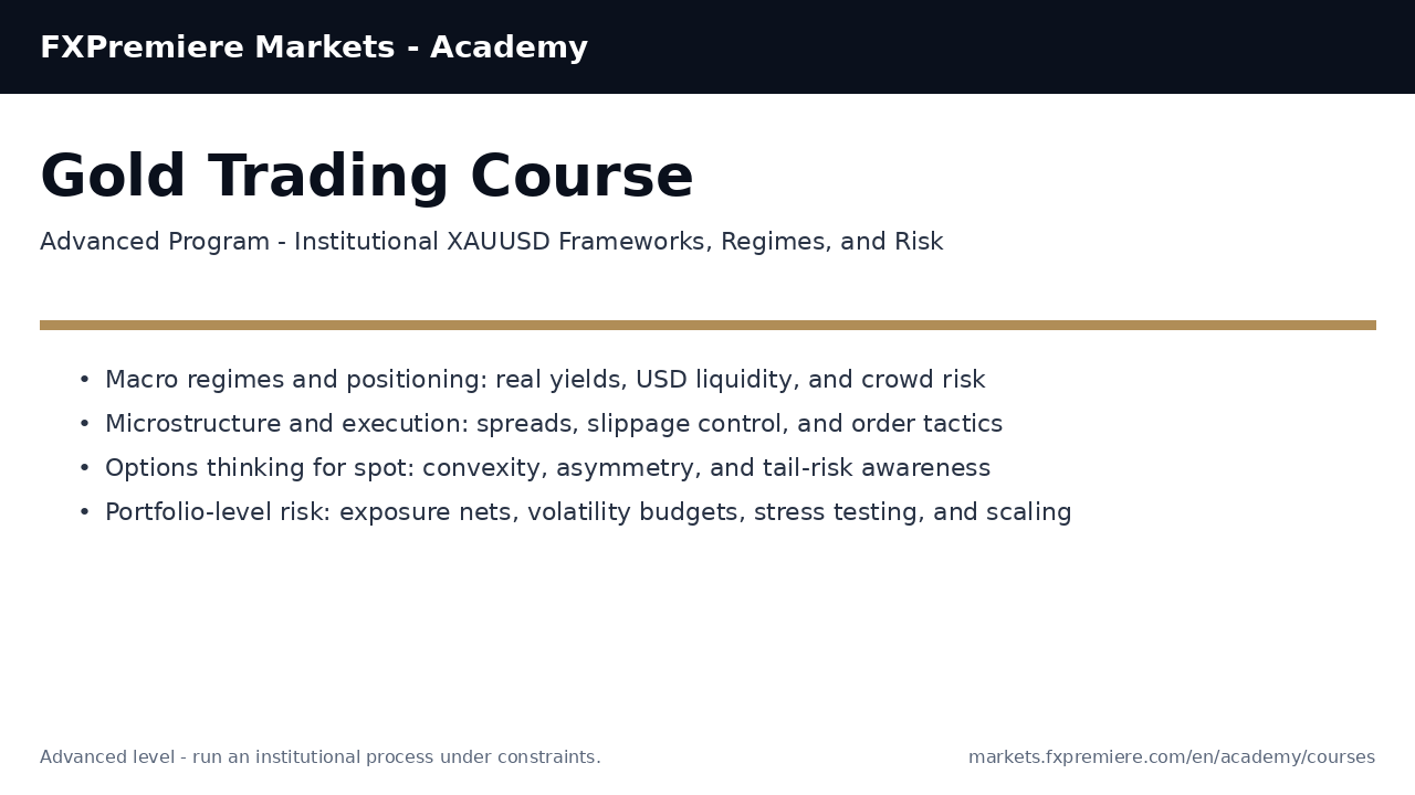 Curso de Trading de Oro (XAUUSD) - Avanzado (20 Lecciones)