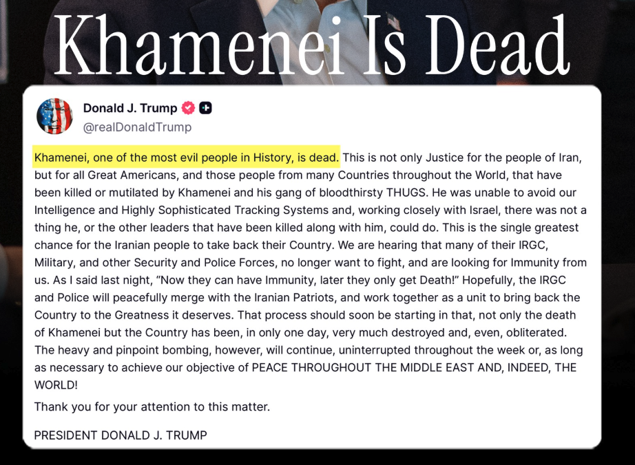 khamenei is dead market