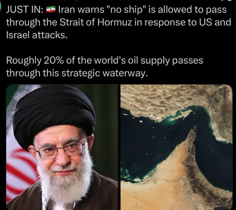 Strait of Hormuz map highlighting its strategic importance for global shipping and energy trade, with surrounding Middle East countries.