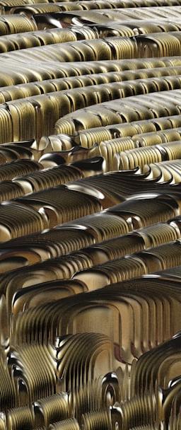 a large group of chairs that are stacked together