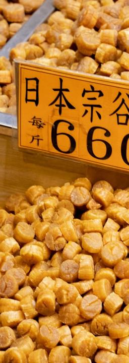 Brown and beige soybeans on a shelf, representing soybean price analysis.