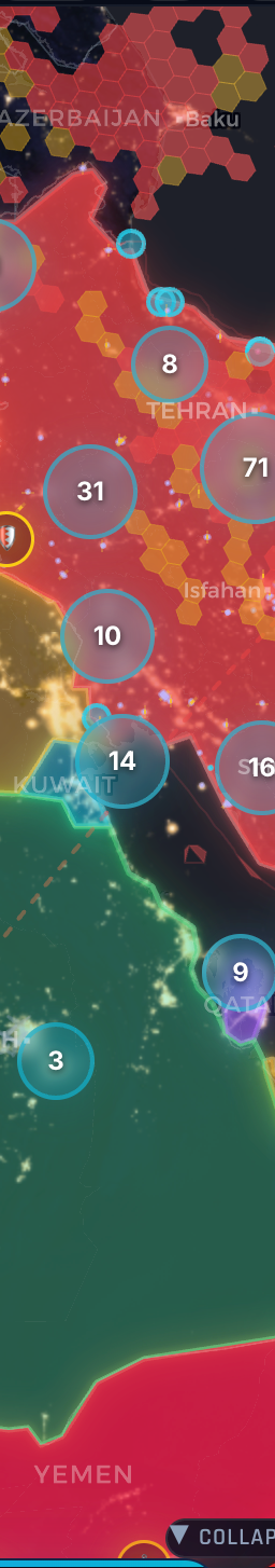 Geopolitical map highlighting the Middle East with upward trending market charts in the background, symbolizing the 'middle east conflict market impact'.