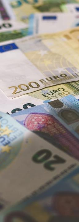 10 and 20 banknotes on white and brown textile