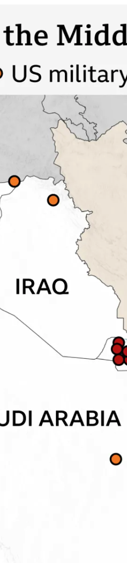 Map of the Middle East with focus on Israel and Iran, with missile trajectories indicating conflict